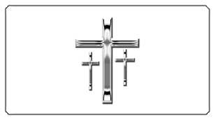 DSC700 517 SL WT Silver 3 Crosses White Background